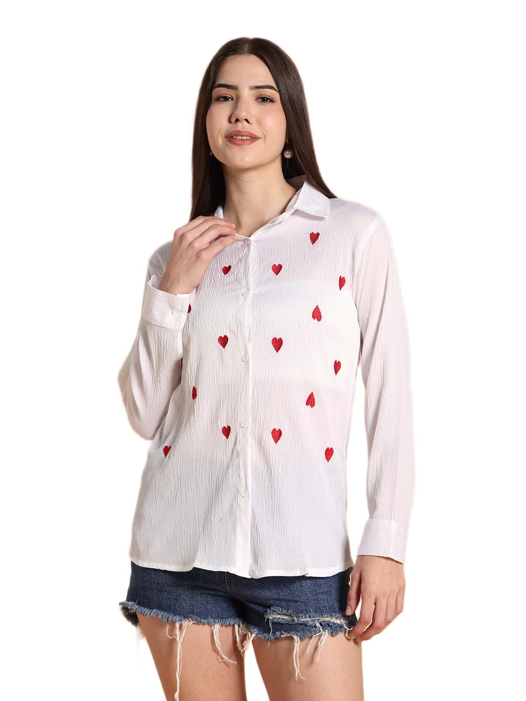 value creation Crepe Shirt Style Full Seelves Top-picture-10