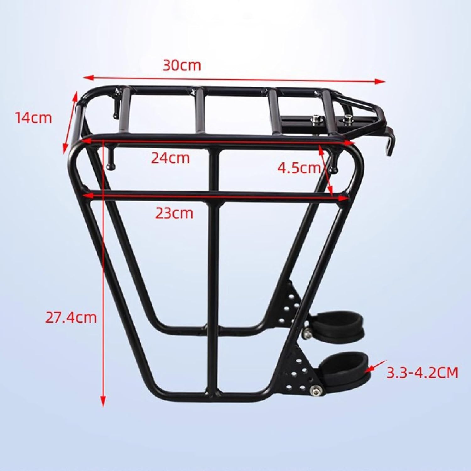 Bike Front Rack, Aluminum Alloy Carrier Cargo Pannier Front Bike Rack,25KG Capacity Mountain Bikes Pannier Rack, Cycling Equipment Stand Footstock for Travel Shopping