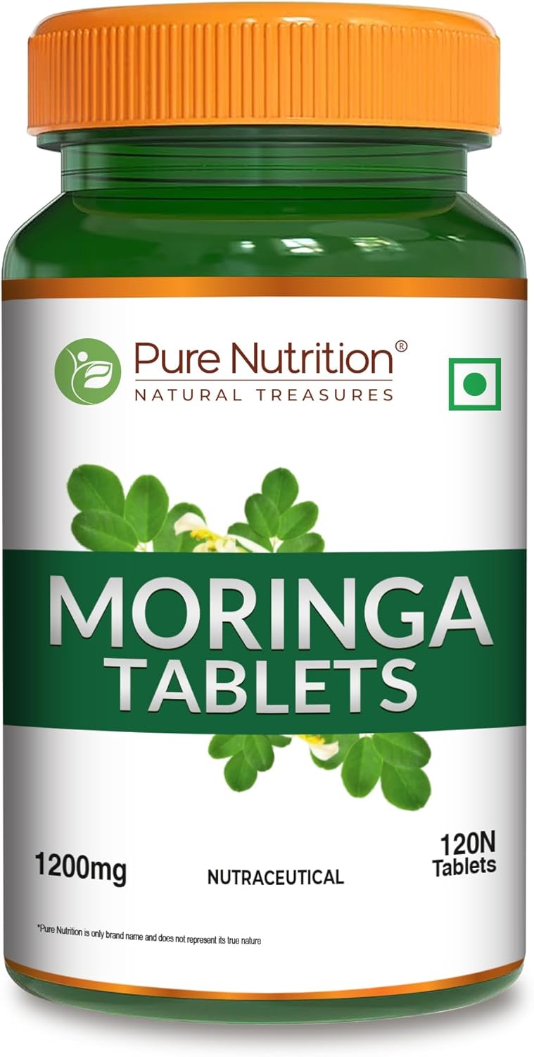 Pure Nutrition Organic Moringa 1200mg |120 Veg Tablets | USDA Certified Organic | Superfood with Vitamins, Minerals and Essential antioxidants | Vegan Supplement | Non-GMO
