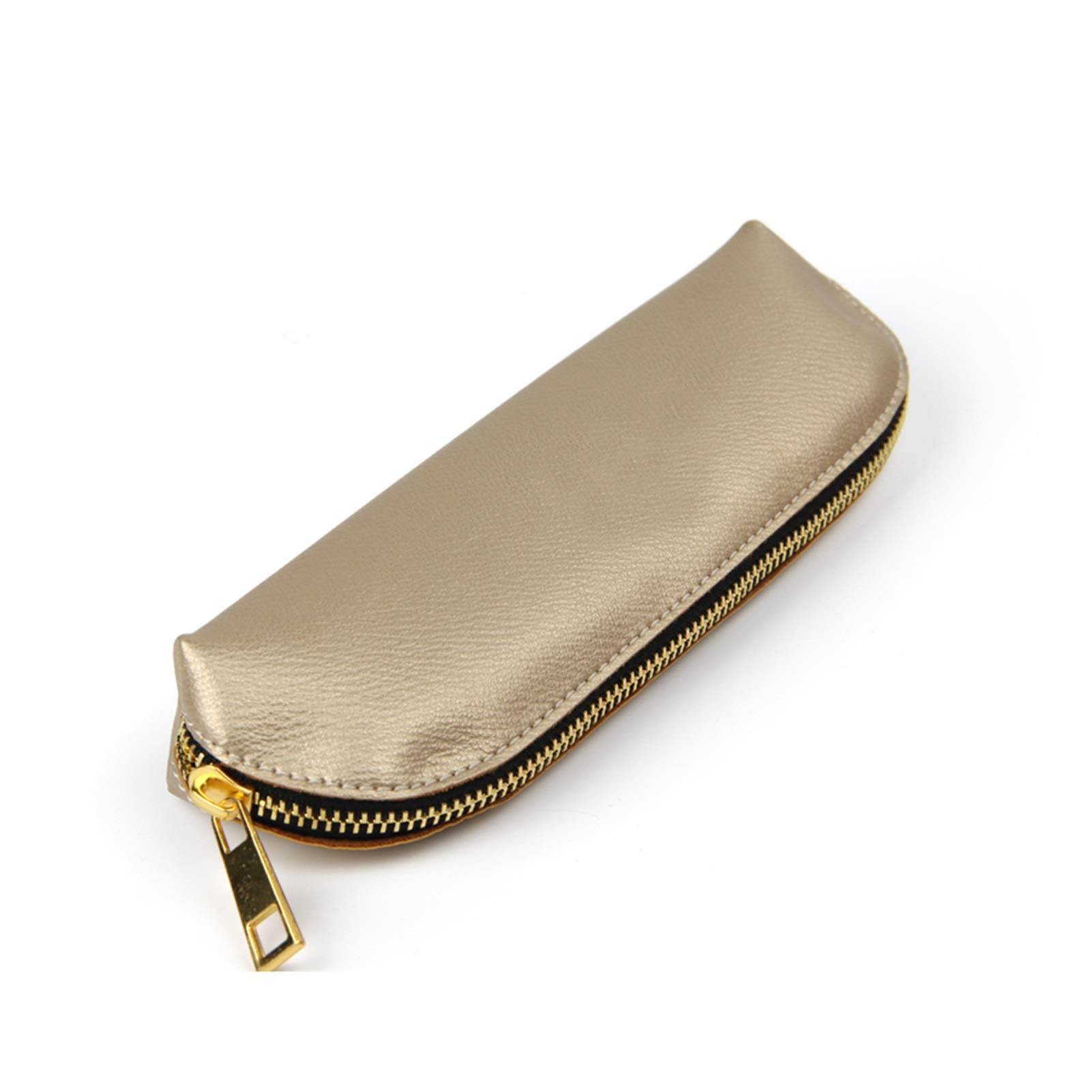 Astuccio in pelle, astuccio piccolo, Astuccio for penna e matita in pelle PU multicolore 19,5x6 cm(Gold)
