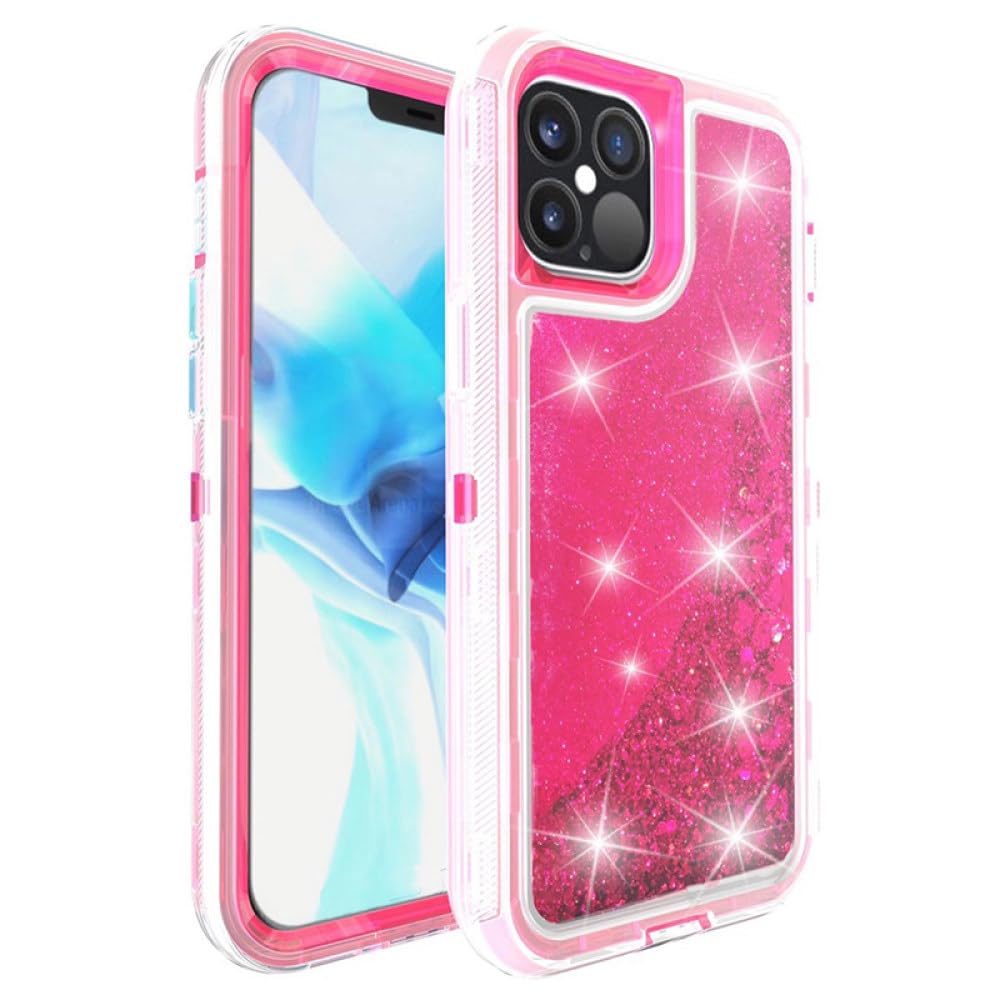Coque liquide iPhone 6S paillettes rose rouge antichoc intégrale - 7