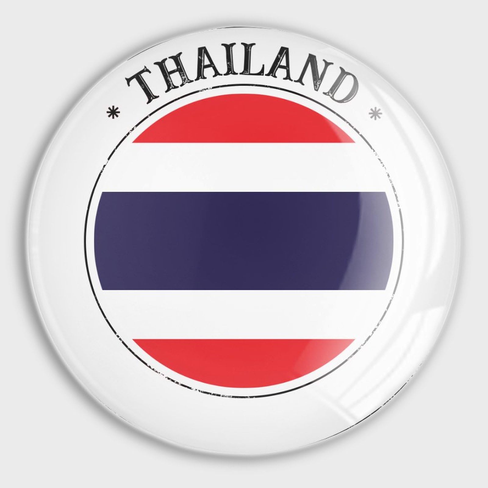 Thailand Flag Country Refrigerator Magnets Glass Small Round Fridge Magnets, Multi-Use Premium Magnets for Fridge, Locker, Whiteboard, Billboard, Kitchen, Office, School Travel Souvenir