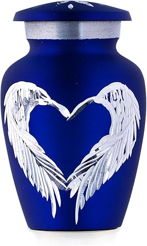 Miniatura 46 de Urnas pequeñas moradas para cenizas humanas - Alas de ángel y mini urnas de corazón - Urnas de recuerdo de cremación para cenizas - Soporte
