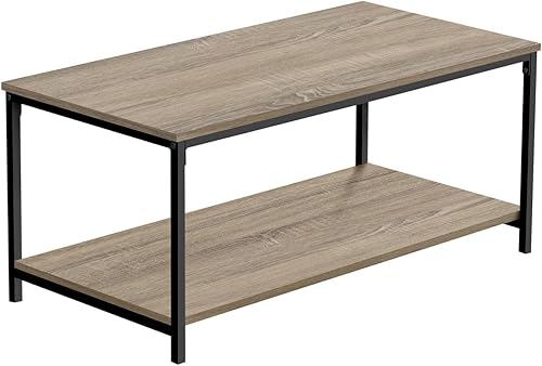 Monarch Specialties 3802 - Mesa de café, acento, cóctel, rectangular, sala de estar, 40 pulgadas de largo, metal, laminado, marrón, negro,