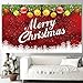 Large Merry Christmas Banner Christmas Ball Snowflake Backdrop Christmas Wall Scene Christmas Holidays Party Decor Supplies Gifts 70 x 43 Inch
