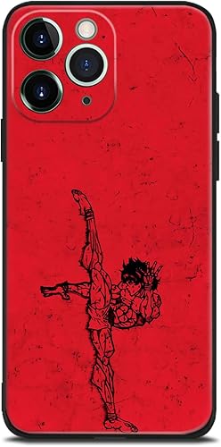 Carcasa protectora de anime japonés a la moda, diseño de manga antideslizante, diseño de caricaturas de silicona suave (para iPhone XR, Baki Hanma