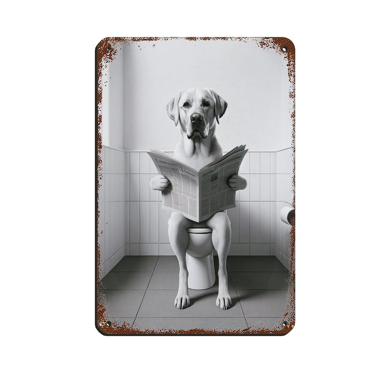 Labrador Retriever, Funny Bathroom Decor Tin Sign Vintage Metal Pub Club Cafe Bar Home Wall Art Decoration Poster Retro 8x12inch(20x30cm)