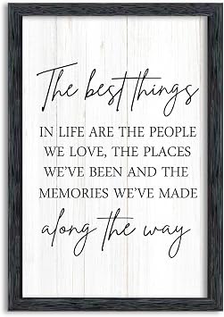The Best Things In Life Family Sign for Home Wall Decor, Black, 16"11"