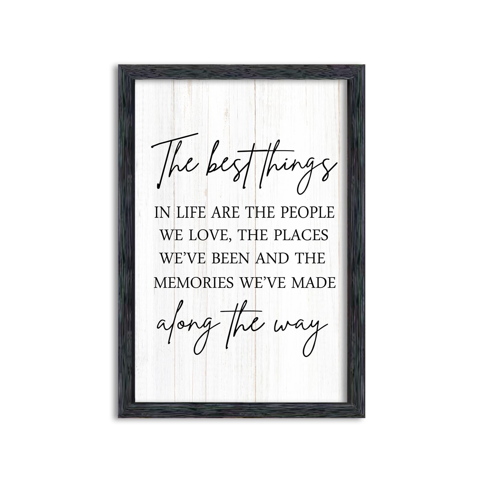 The Best Things In Life Family Sign for Home Wall Decor, Black, 16"×11" | Memory Positive Quote, Farmhouse Memories Bedroom Living Room, Horizontal Inspirationa