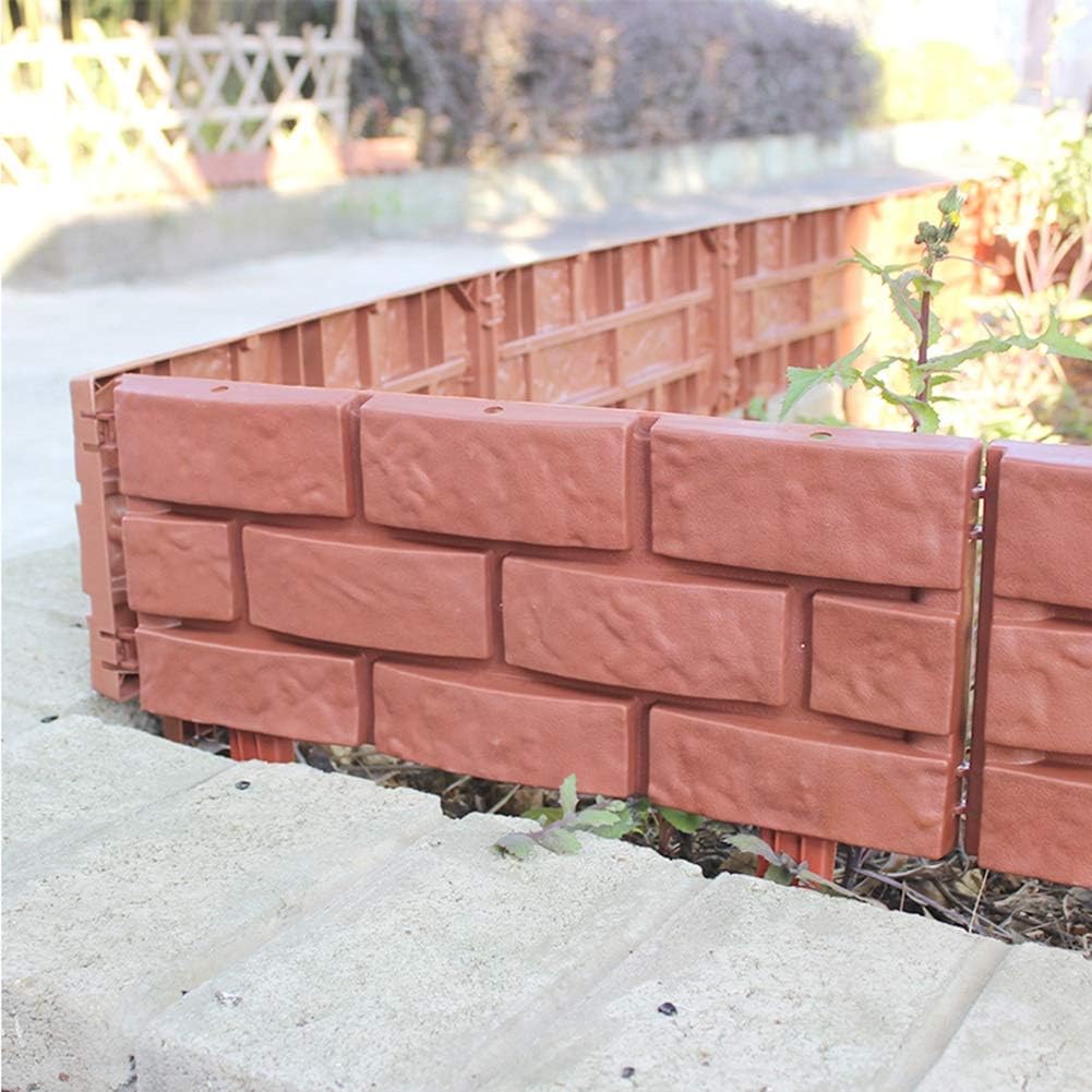 Decorative Garden Fence Pack of 4 Garden Edging Border Weather Resistant Plastic for Outdoor Courtyard Patio Lawn Landscape (Color : Orange Size : 29x45cm(4 pcs))