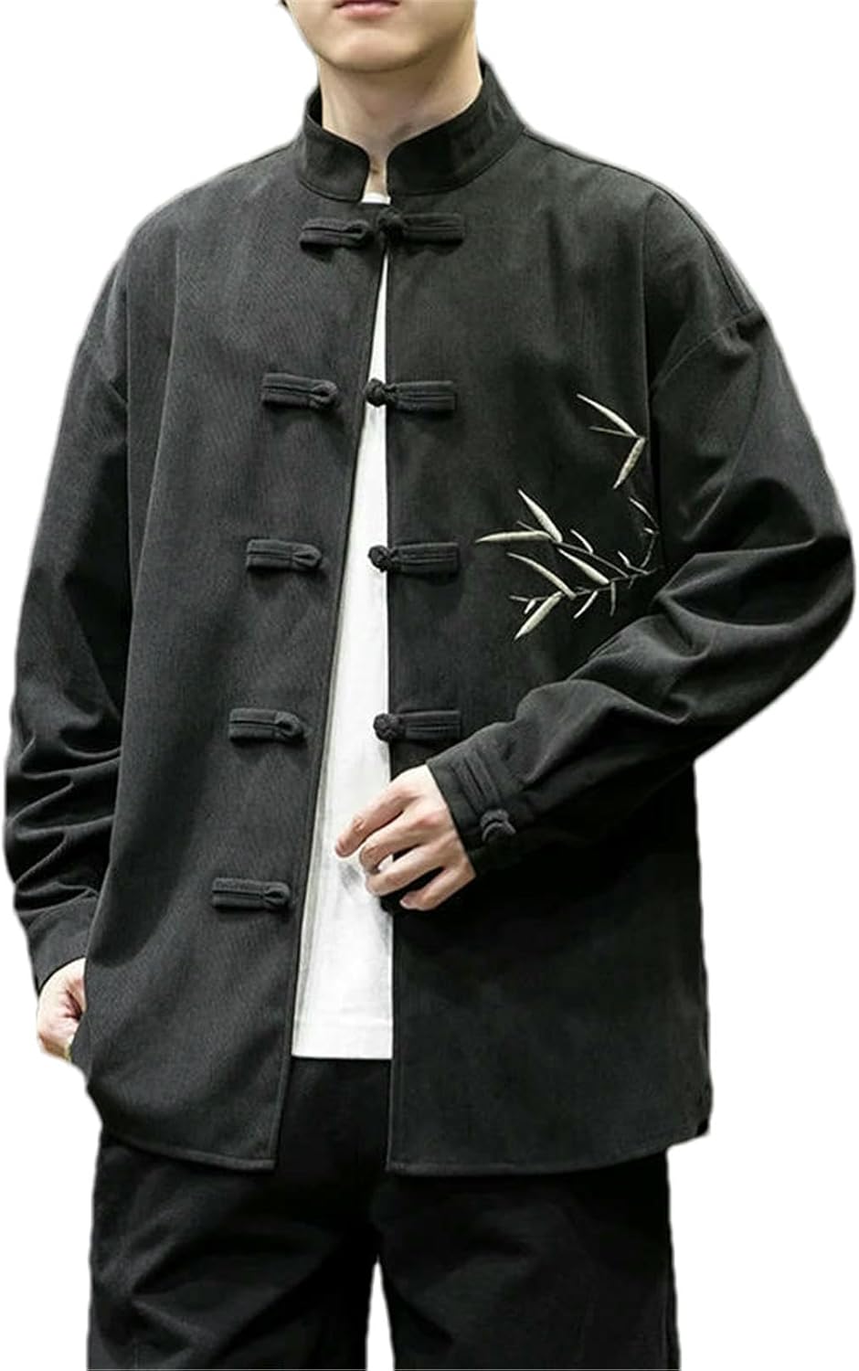 Spring Autumn Corduroy Jackets Men Tang Suit Casual Jacket Coats Mens Embroidered Patchwork Men Chinese button Tops