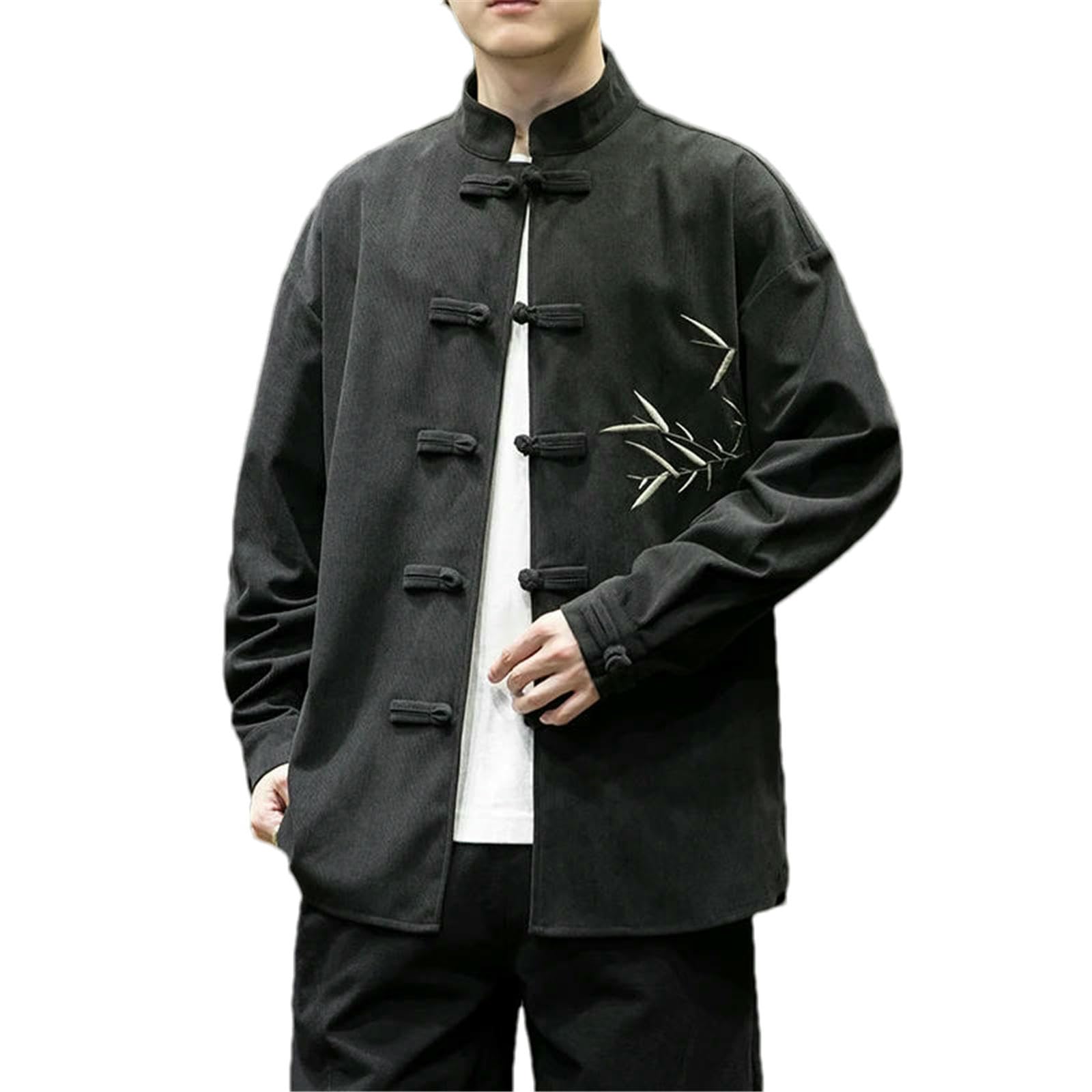 Veste en velours côtelé homme style Tang chic brodé patchwork - 6