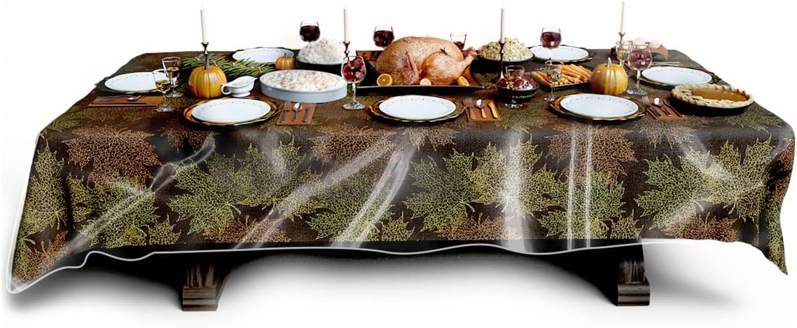 Featured Product LAMINET Heavy-Duty Deluxe Crystal Clear Vinyl Tablecloth Protector 60 x 120 - Oblong