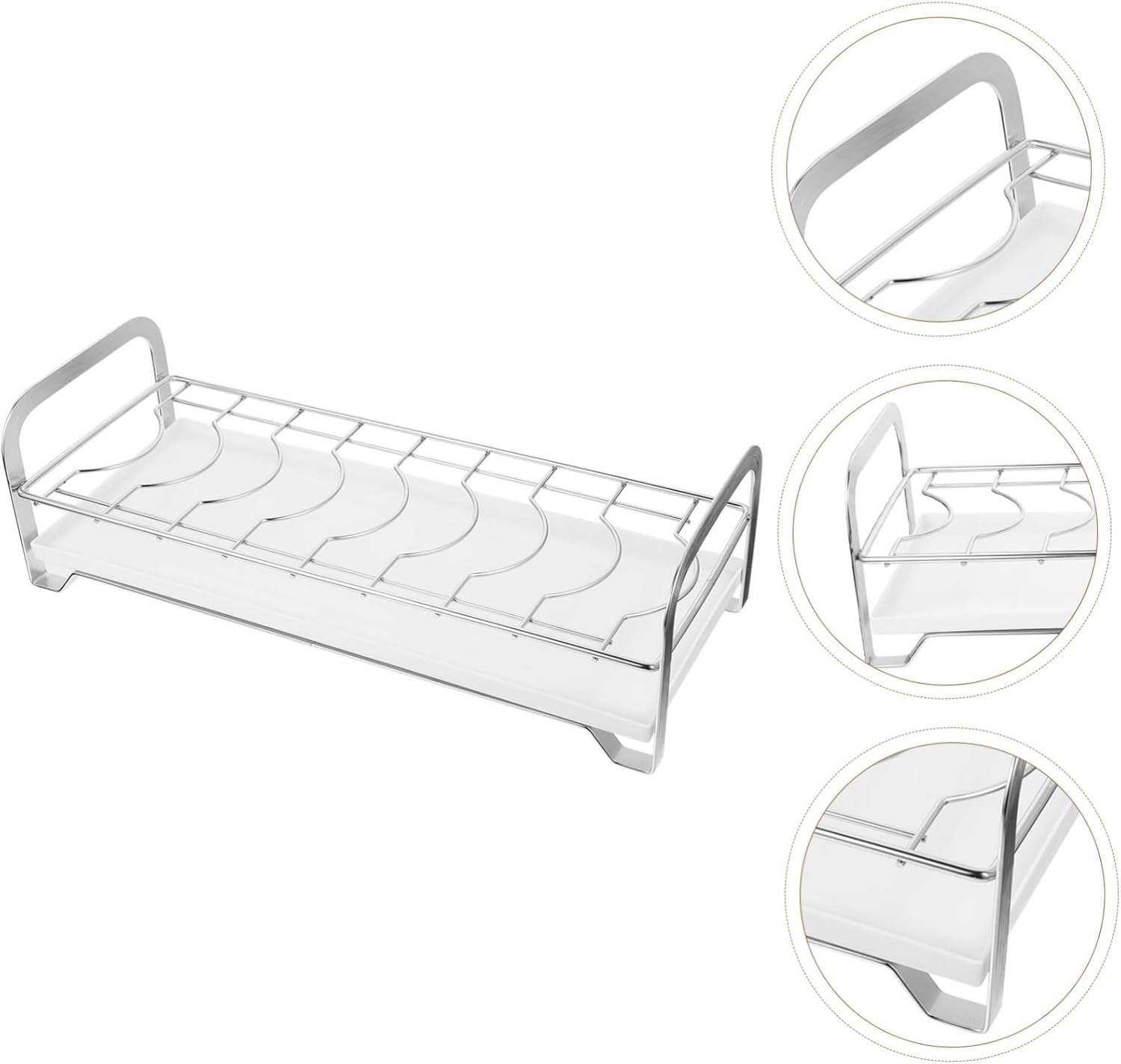 Stainless Steel Kitchen Dish Rack with Drainboard Countertop Dish Drainer Organizer for Plates Cups and Cutlery Storage Portable and Kitchen Drying Shelf