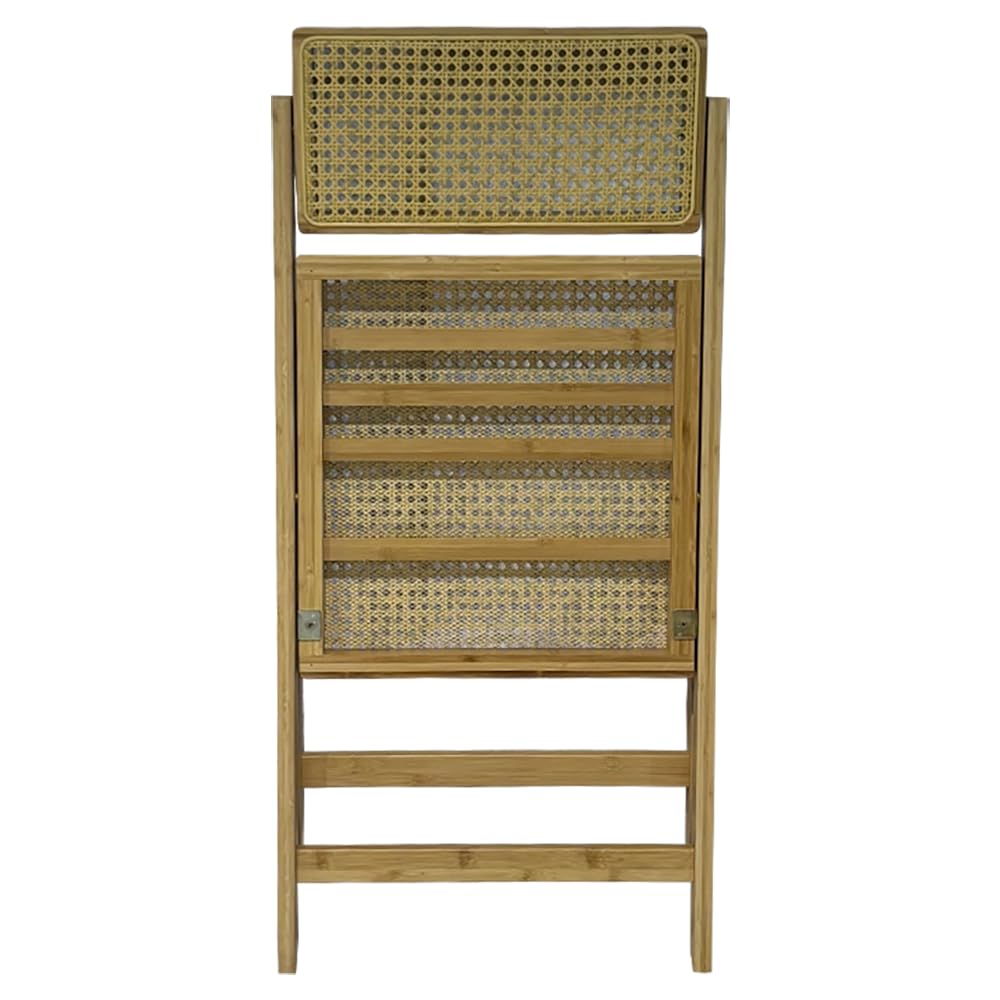 EME Pack 4 Sillas Cannage Plegables Natural. Estructura de Madera, Asiento y Respaldo de Rejilla. Ideal Sillas de Comedor de Estilo nórdico. Modelo apilable. Dimensión 40.5x43x83cm.