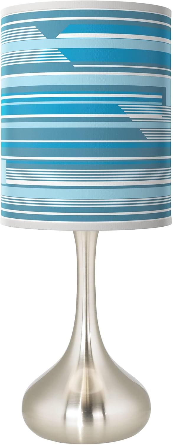 Giclee Glow Urban Stripes Giclee Droplet Table Lamp with Print Shade