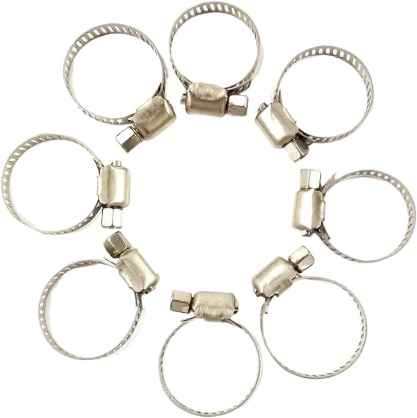 Round Hose Clamp 50PCS Hose Clamp Set - Stainless Steel Worm Gear Clamps(50pcs 10-16mm)