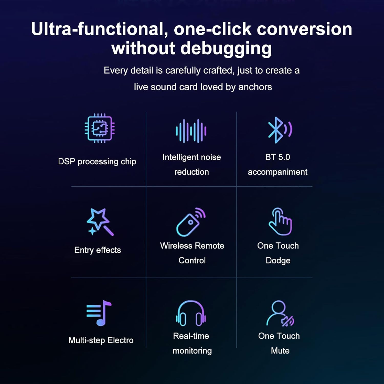 Computer and Mobile Phone Live Streaming Sound Card for Online Singing Chatting Live Video Streaming
