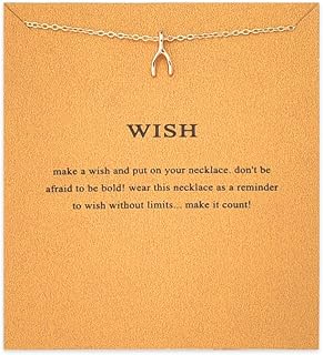 Golden Wishbone Necklaces for Women Girlfriend Anniversary Birthday Gift for Wife Bday Gift for Best Friend Sister Graduation Christmas Gifts for Daughter Granddaughter Wishbone Pendant Nekclace