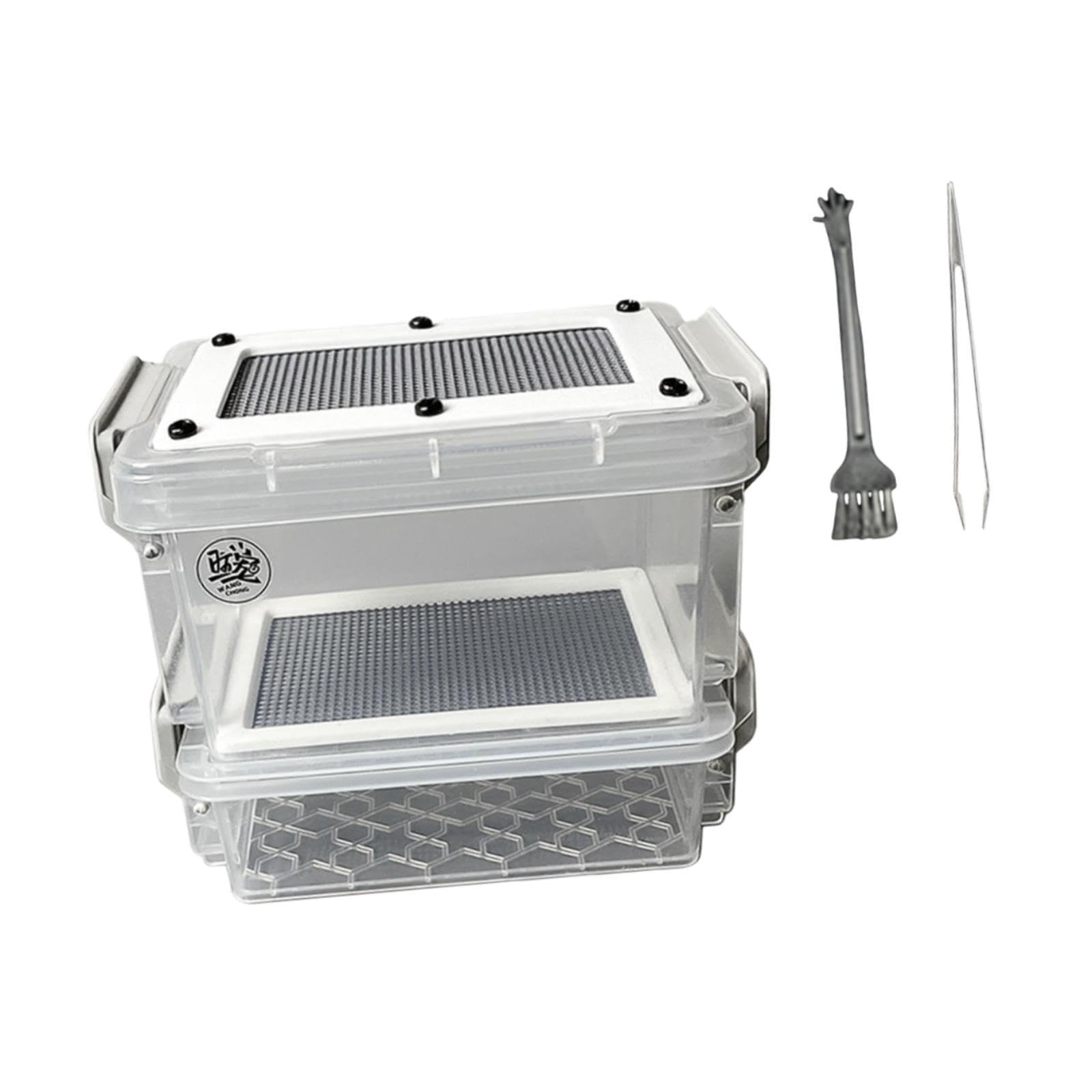 Sharplace Insect Breeding Box, Roach Feeding & Cricket Keeper with 1.4mm Mesh Ventilation, Portable Easy-to-Clean Hatching Container for Mealworms, Small Animal Container, Reptile Feeder Insects