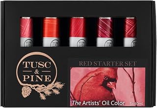 Artist Oil Paint - 40 ml Set of 5 - Reds - Non-Yellowing, Rich & Creamy Consistency, Maximum Pigment Load, Small Batch Milled Oil Paints Developed for Professional Artists