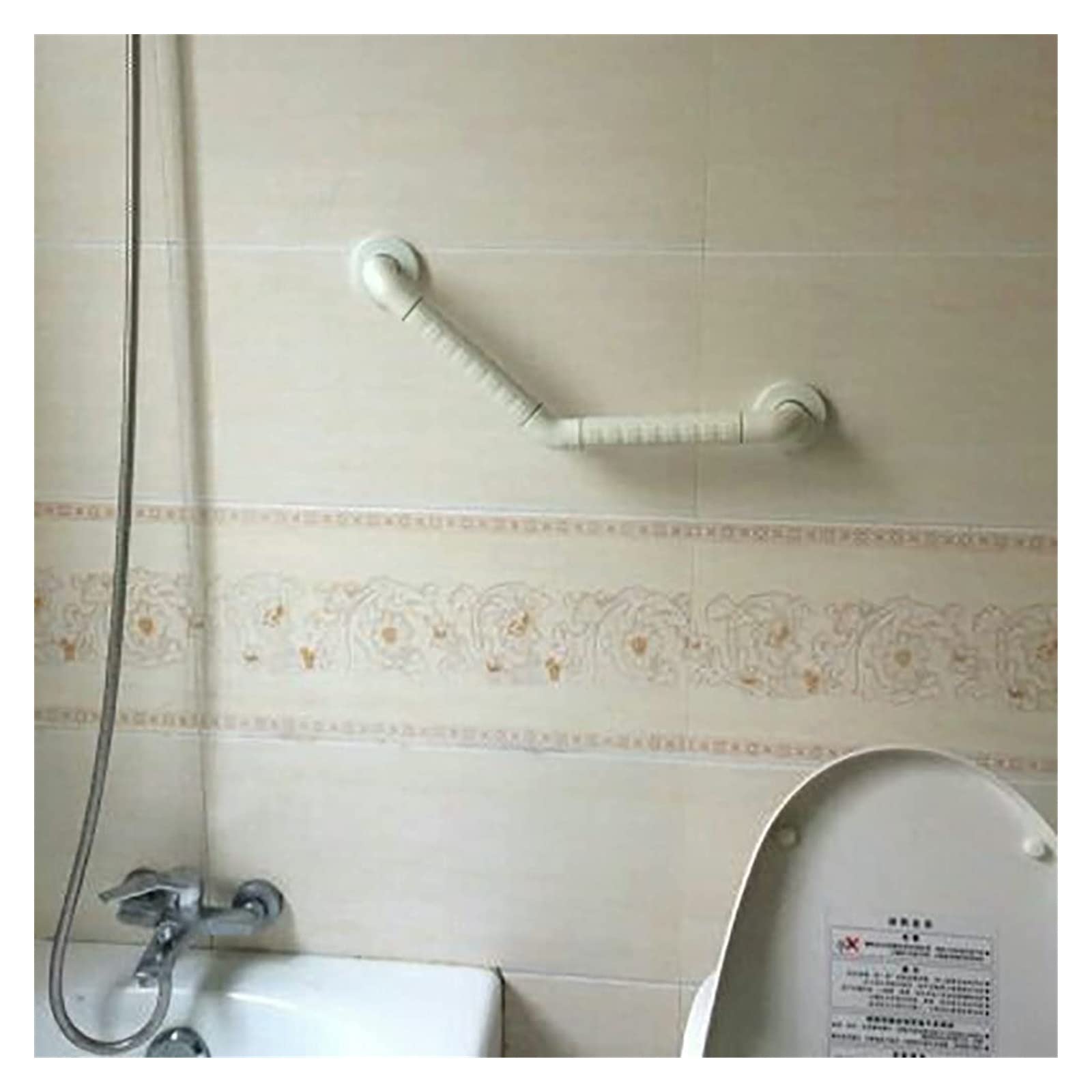 Barras de agarre antideslizantes anticaídas con ventosa de acero inoxidable, soporte de seguridad antideslizante (color: blanco)