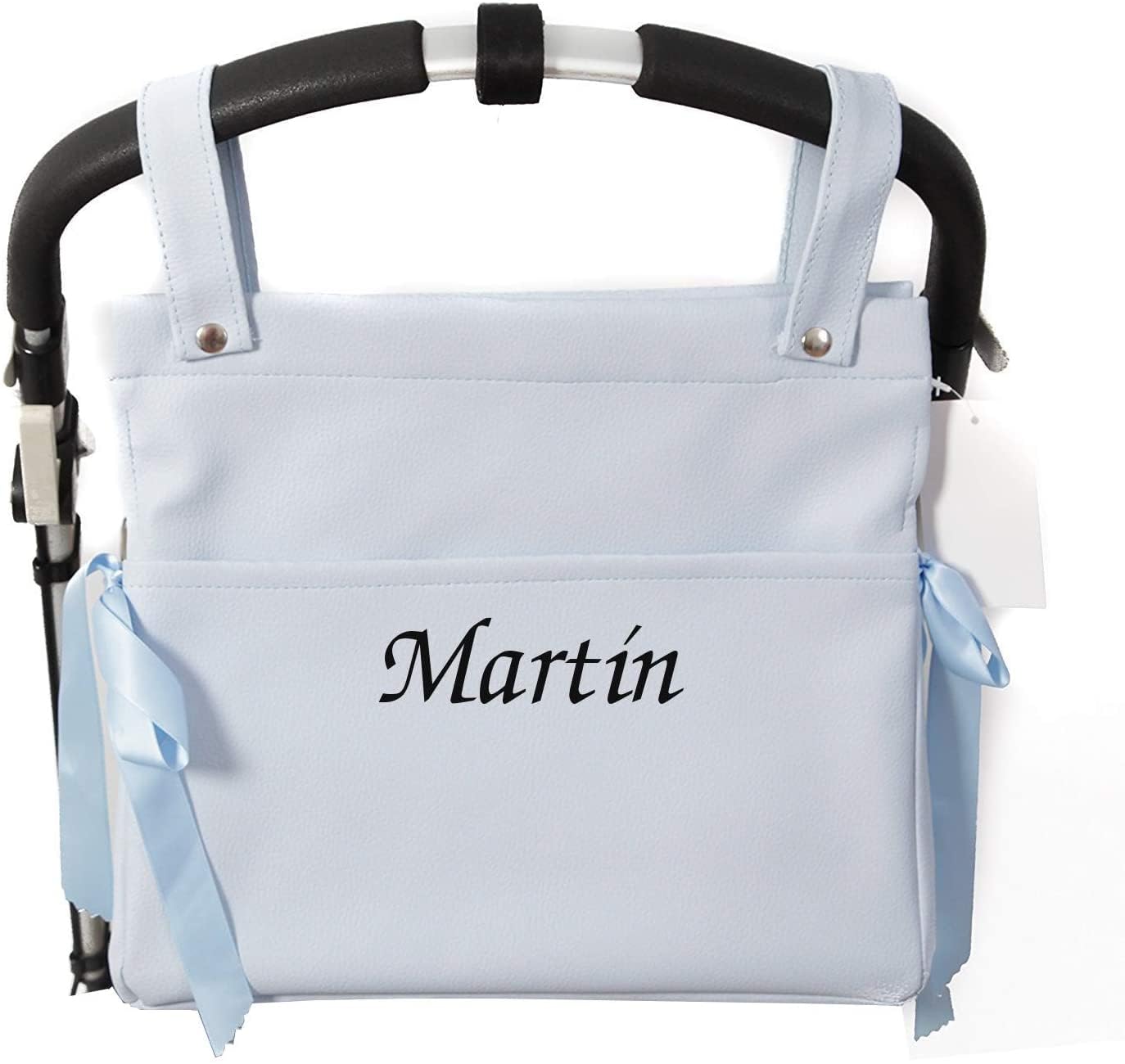 Bolso talega lactancia personalizado, Bolso polipiel con nombre bordado, Talega para carro silla de paseo universal