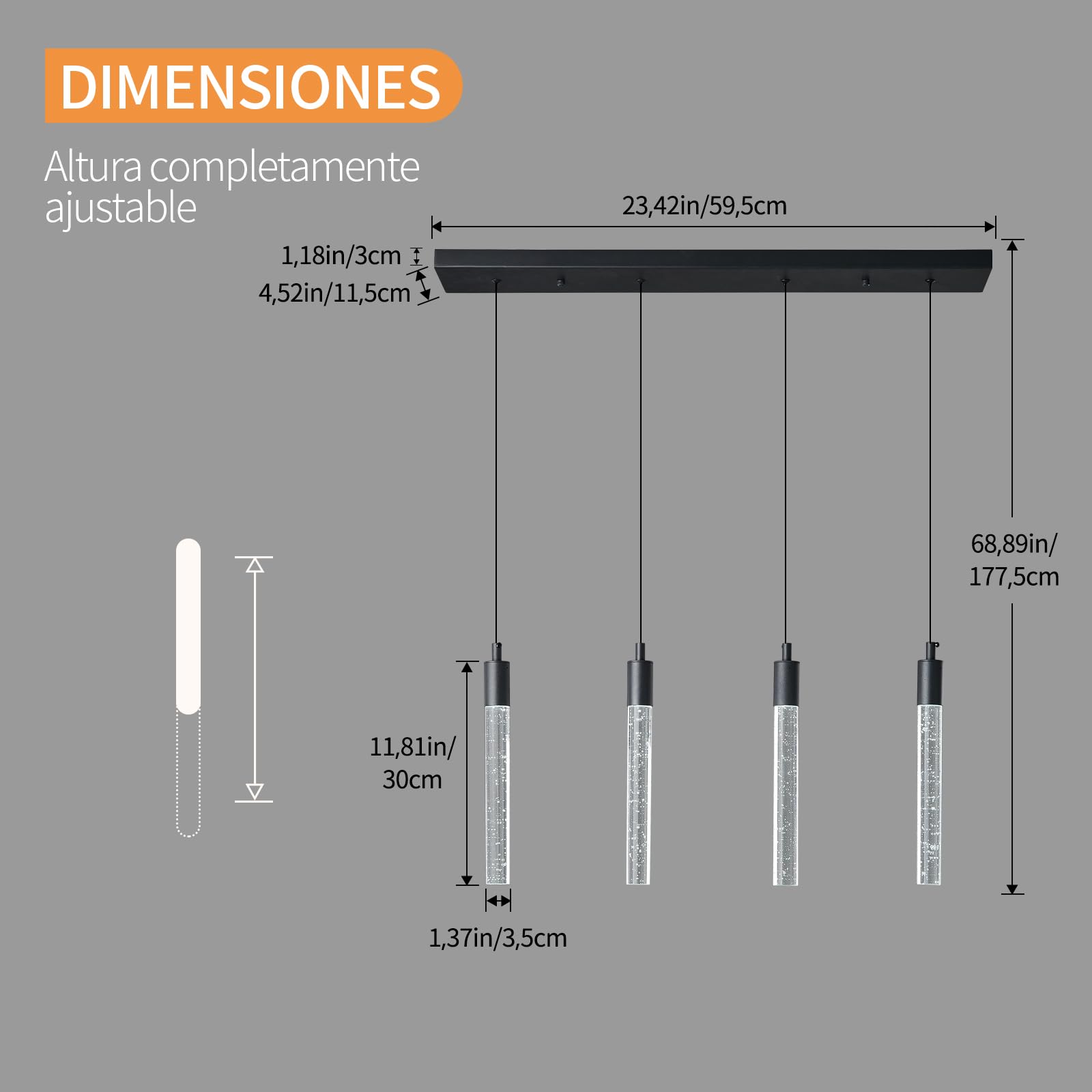Nowoczesna lampa wisząca LED, czarna, mini lampa wisząca, do sypialni, stolik nocny, mała lampa wisząca (4 światła)