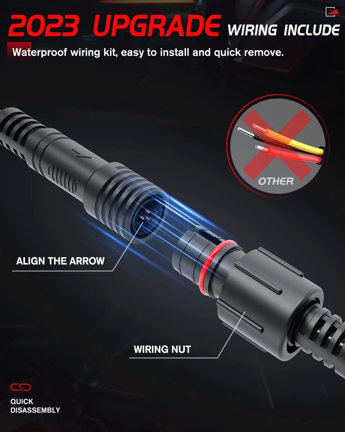 Motorcycle LED Driving Fog Lights 600% Brighter Dual Color with Strobe Modes Hanging Install Bike Auxiliary Light with Waterproof Wiring No/Off Control, ACC Power Anti-deficit Design, Pair