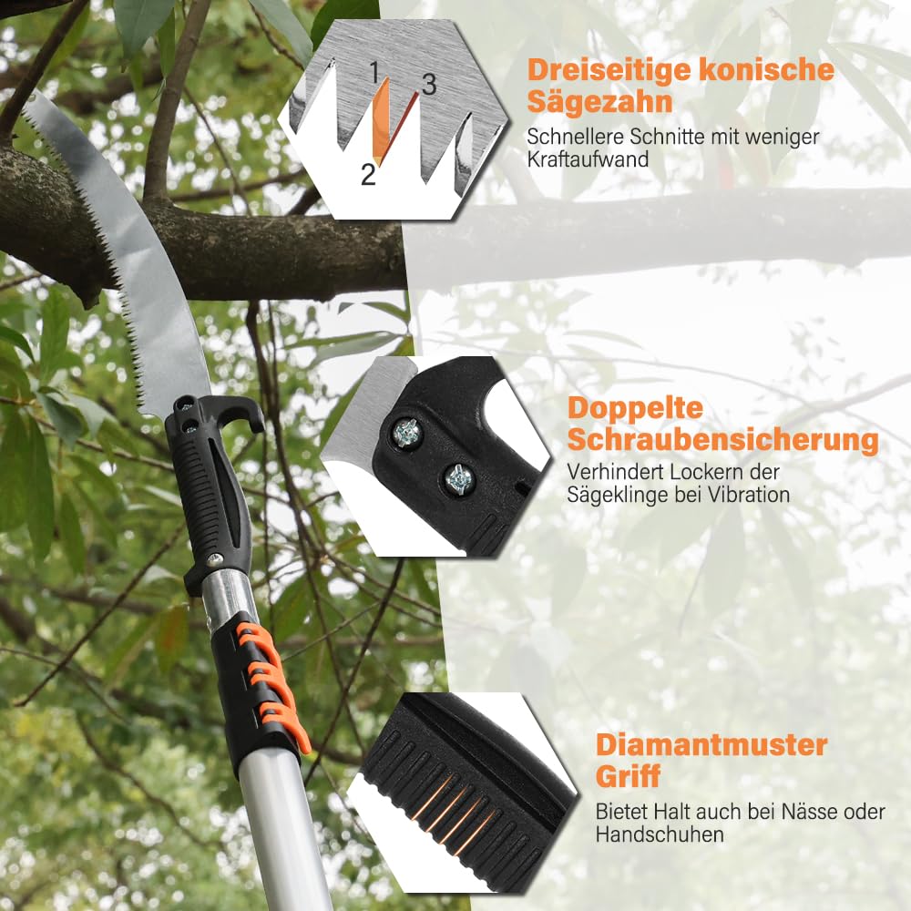 SMONTER 6M Baum-Trimm-Säge, Teleskopische Scharfe Manuelle Astschere, Skalierbare Baumschere, Gartenwerkzeug