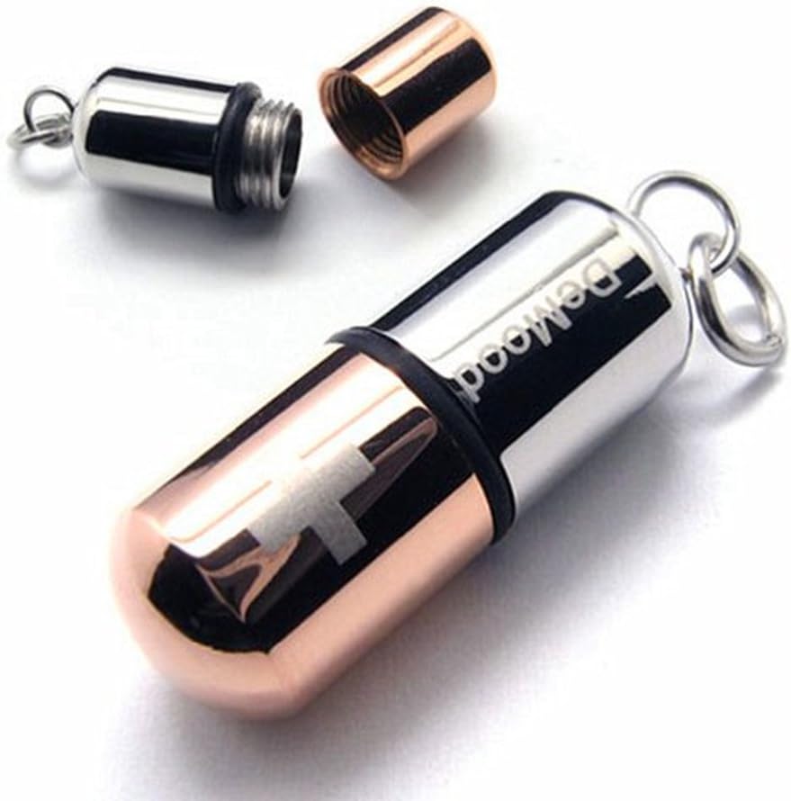 Newartist Stainless Steel Jewelry Pendant - Pill Cross Necklace Pendant -3 Colors (ROSE GOLD)