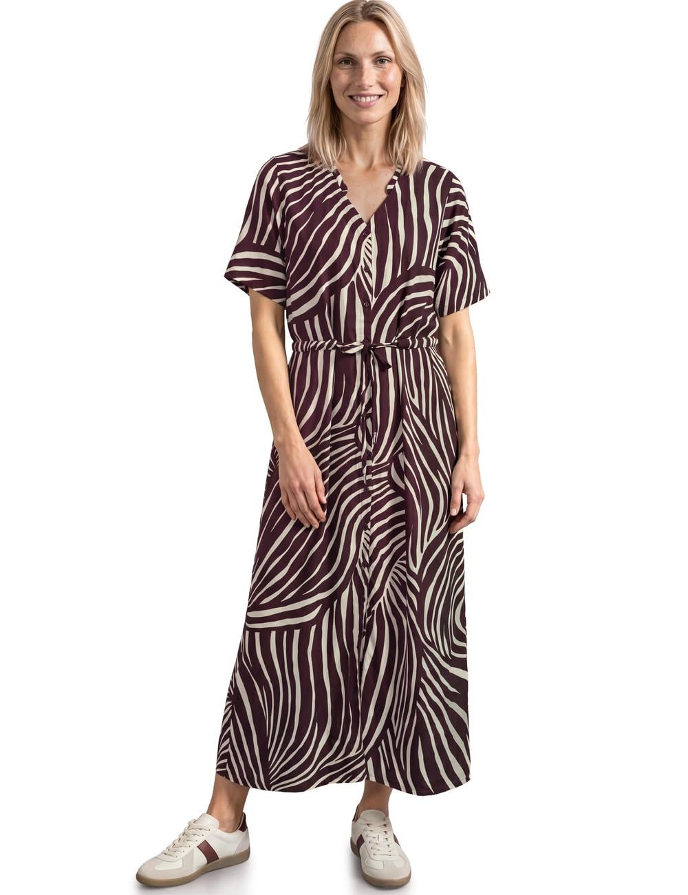 Street One Midi-Kleid mit V-Neck und Print