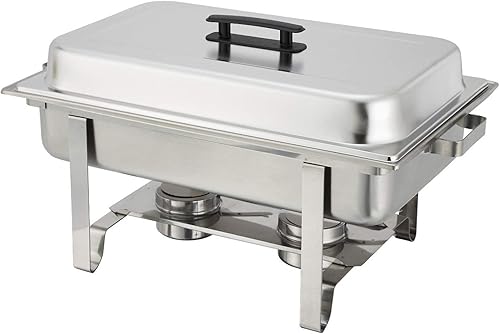 Miniatura 2 de TigerChef 8 Quart Full Size Acero Inoxidable Chafer con marco plegable y Cool-Touch, Talla full
