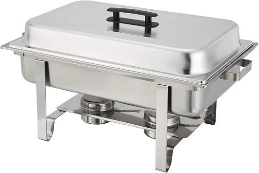 TigerChef Chafing Dish Buffet Set - Chaffing Dishes Stainless Steel - 2 Sets of Chafers and Buffet Warmer Set with Folding Frame - Food Warmers for Parties Buffets