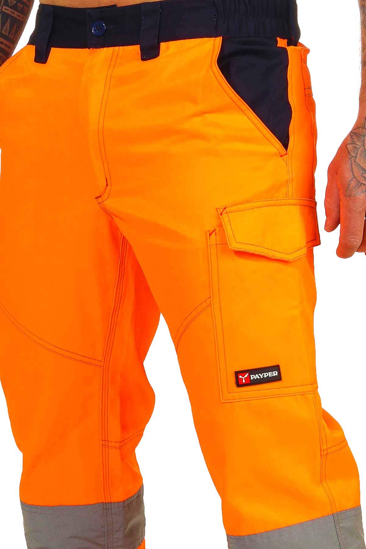 Warnschutzhose, Lange Warnschutz Arbeitshose, EN ISO 20471 Klasse 2