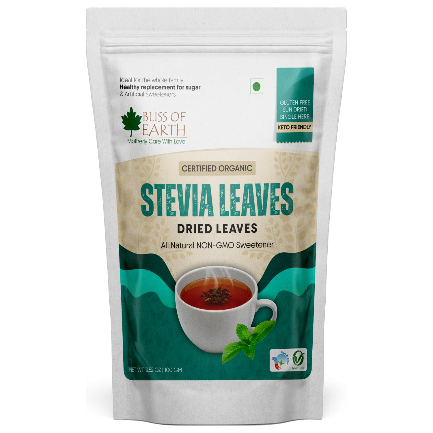Organic Stevia Leaves Dried, Natural & Sugarfree, Best Taste, 100GM