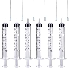 Lot de 6 seringues applicateurs de 10 ml avec 6 aiguilles de distribution de 16 g pour bricolage, quilling, peinture acrylique, bouteille d'huile, artisanat, loisirs créatifs