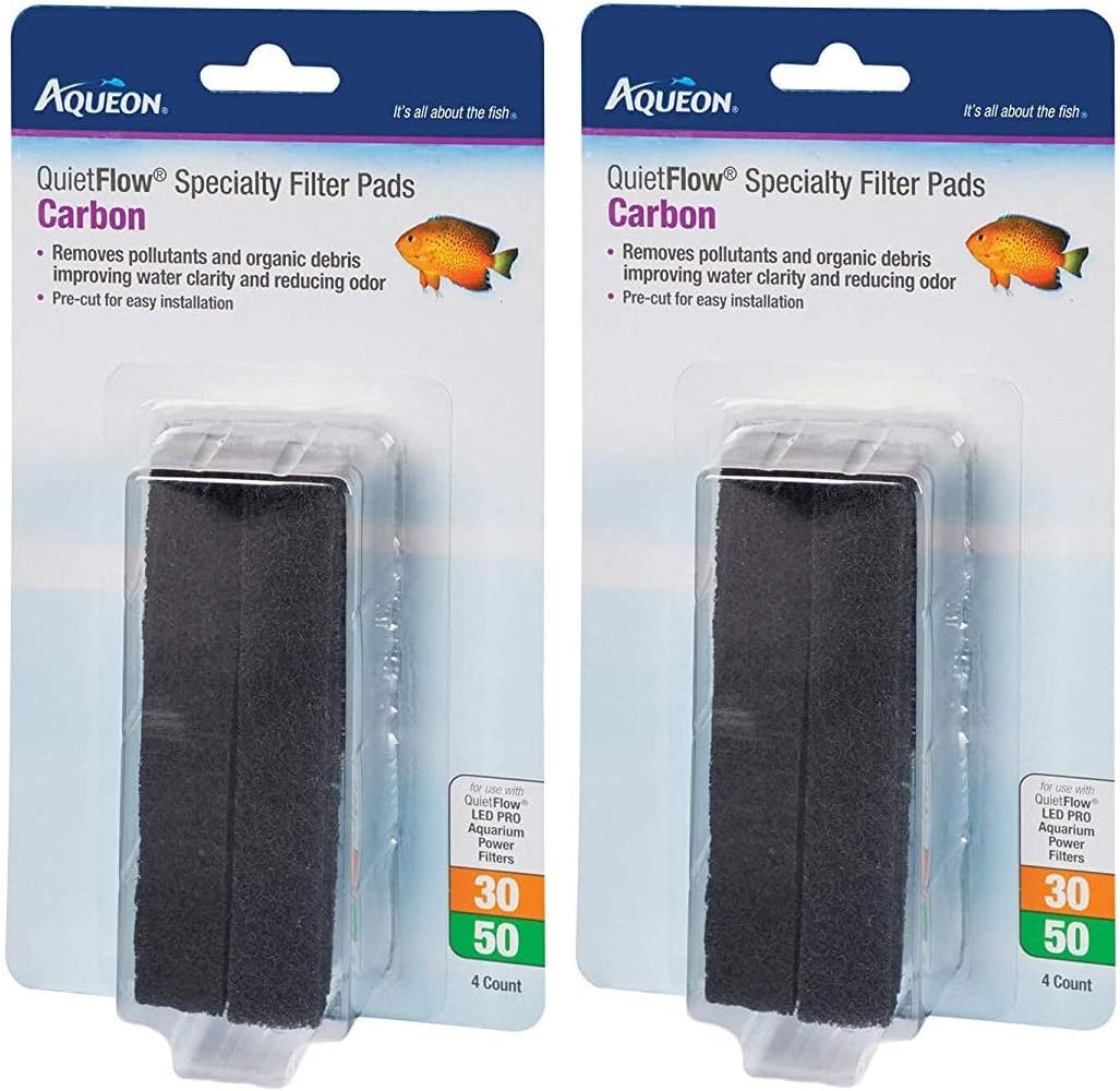 Aqueon 2 Pack of Quiet Flow 30/50 Carbon Reducing Specialty Filter Pads, 4 Per Pack2