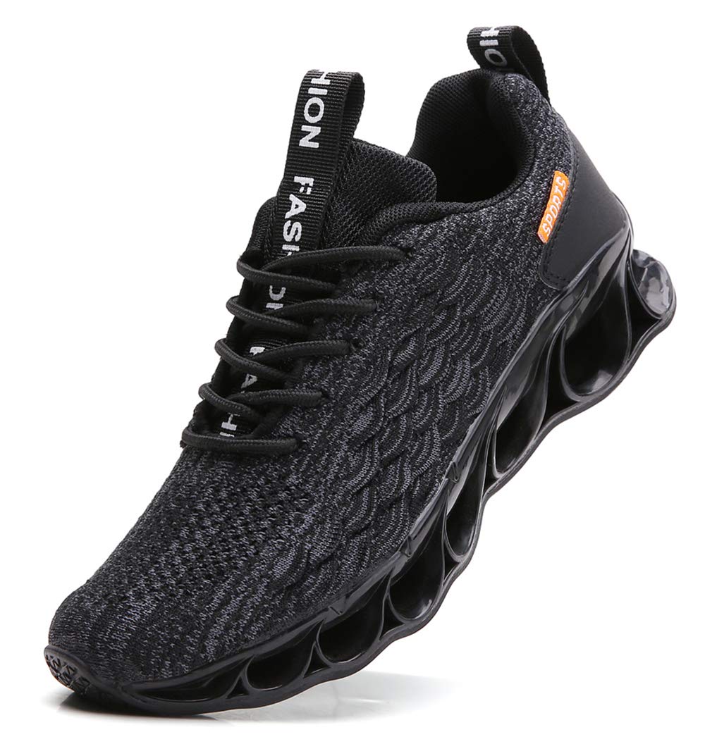 TSIODFO Sports Sneakers for Men Mesh Breathable Fashion Youth Big Boys Trail Walking Shoes Black White Red