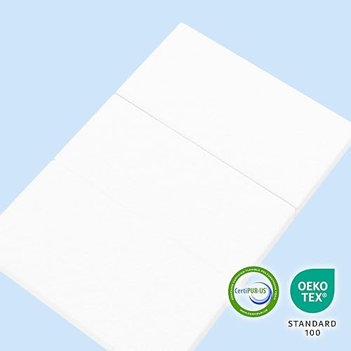 Miniatura 7 de Mini colchón triple de 3 pulgadas de largo x 26 pulgadas de ancho, bolsa de almacenamiento incluida, funda resistente al agua y extraíble, lavable a