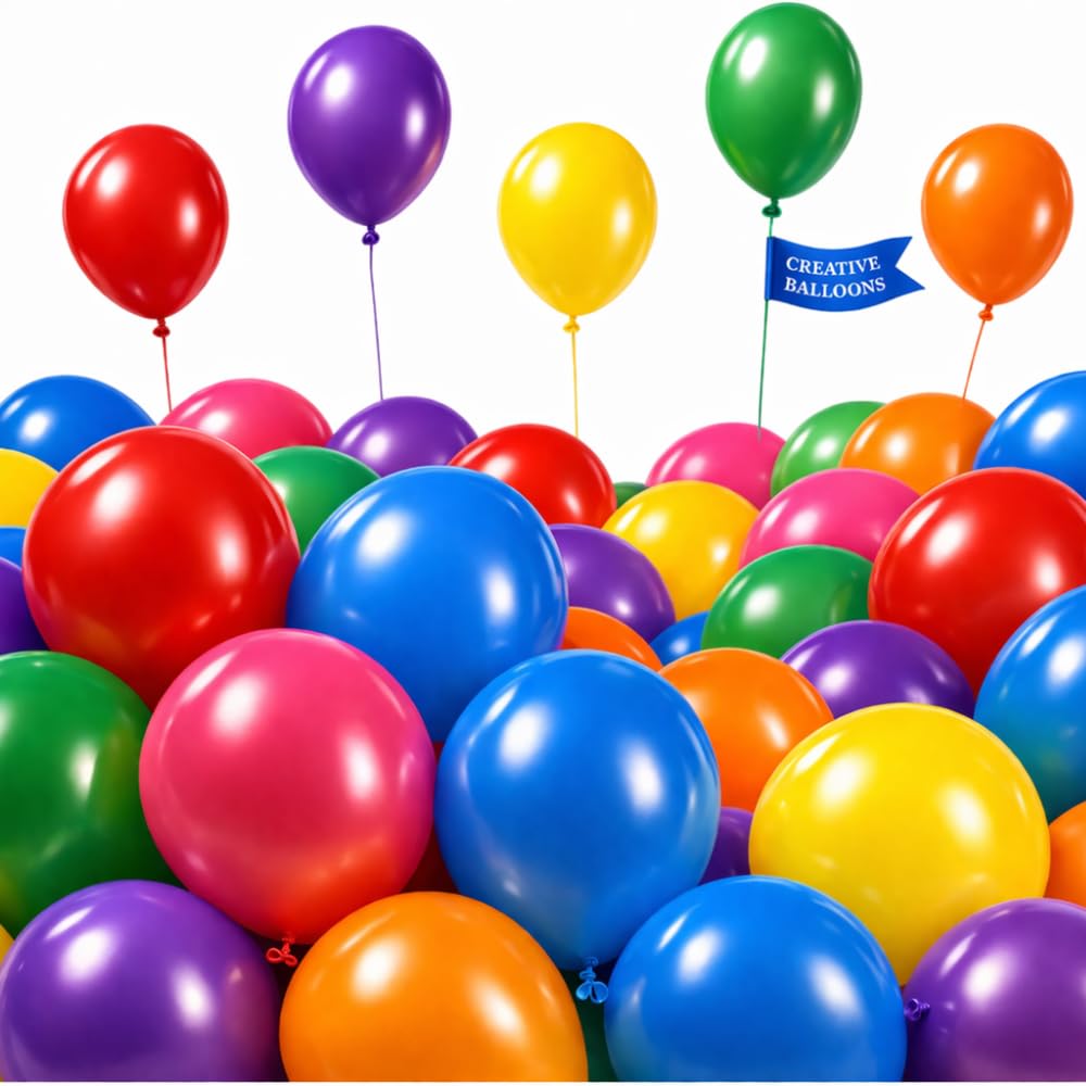 Multicolor Rainbow Balloons 100 Pack 5 Inch Latex Balloons for Birthday Wedding Engagement Party Decorations