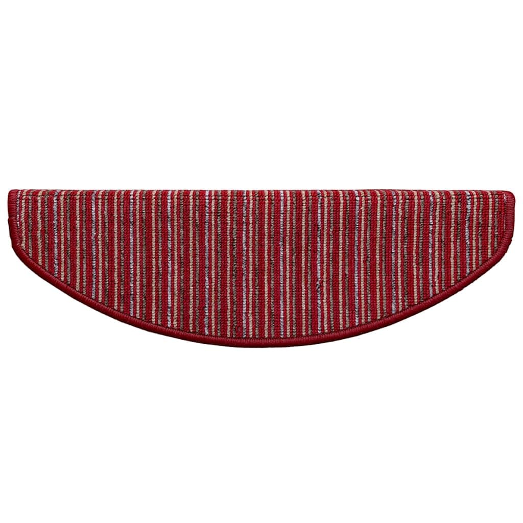 Selbstklebende Treppenschoner 15 Stück Rot 65 x 21 x 4 cm Treppenstufen Matten, Teppich Innen für Treppen, rutschfest Stufenmatten Treppenteppich