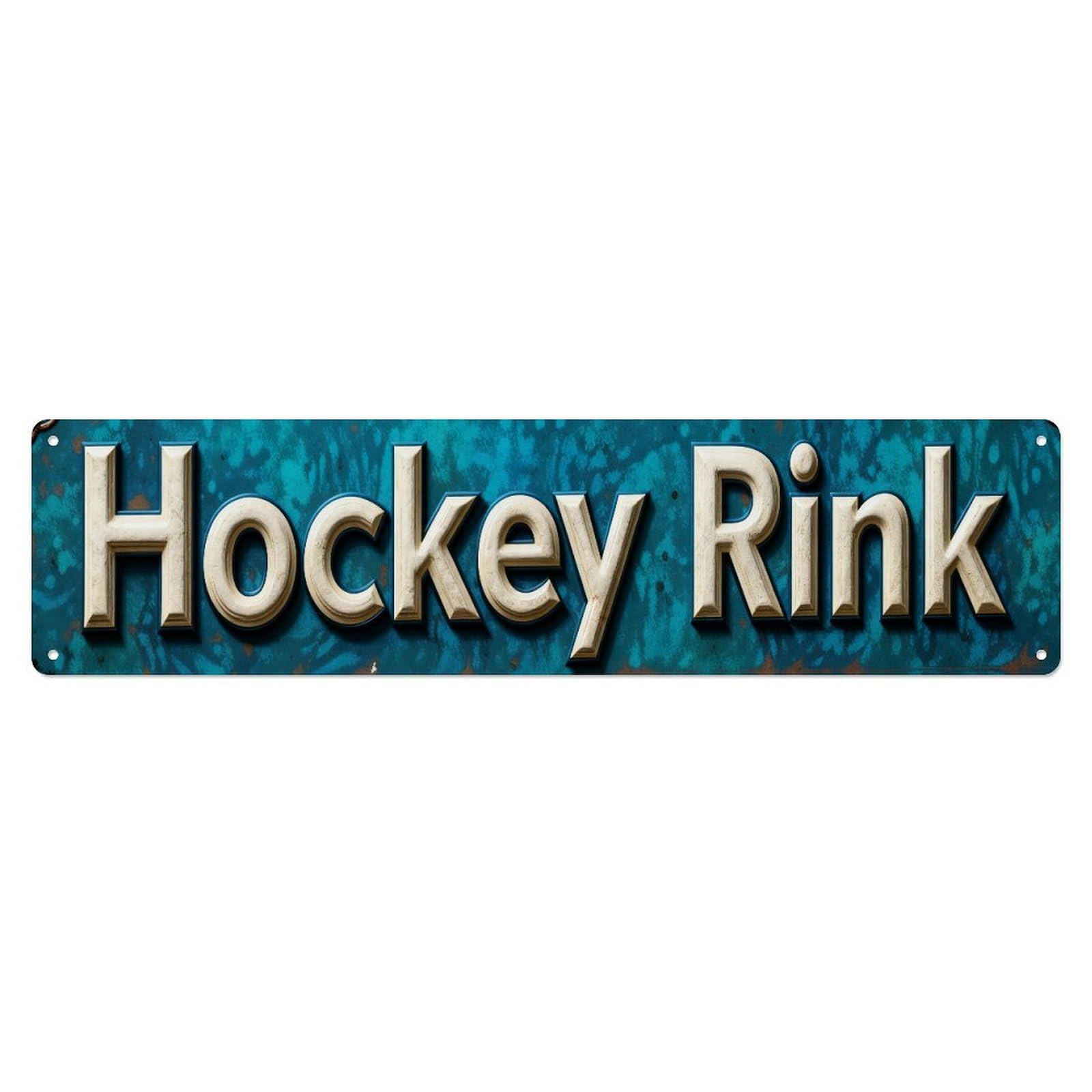 Hockey Rink Pattern Design Metal Tin Sign Plaque