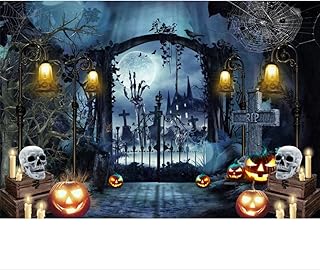 Qinunipoto 背景布 ハロウィン 入り口 Halloween ハロウィーン 1.8x1.2m ハロウィンパーティーの飾り コスプレの背景 ハロウィン祝い記念写真 ポリエステル製 写真撮影 backdrop background 撮影背景 撮影シート 記念写真 背景紙 写真スタジオ