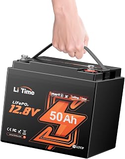 LiTime 12V LiFePO4 50Ah Bluetooth Lithium Batterie für Boot, Fischfinder | 50A BMS, 4000+ Tiefzyklen, Untertemperaturschutz, Schutzklasse IP65, 640Wh, für Trolling Motor, Yacht, Wohnmobil