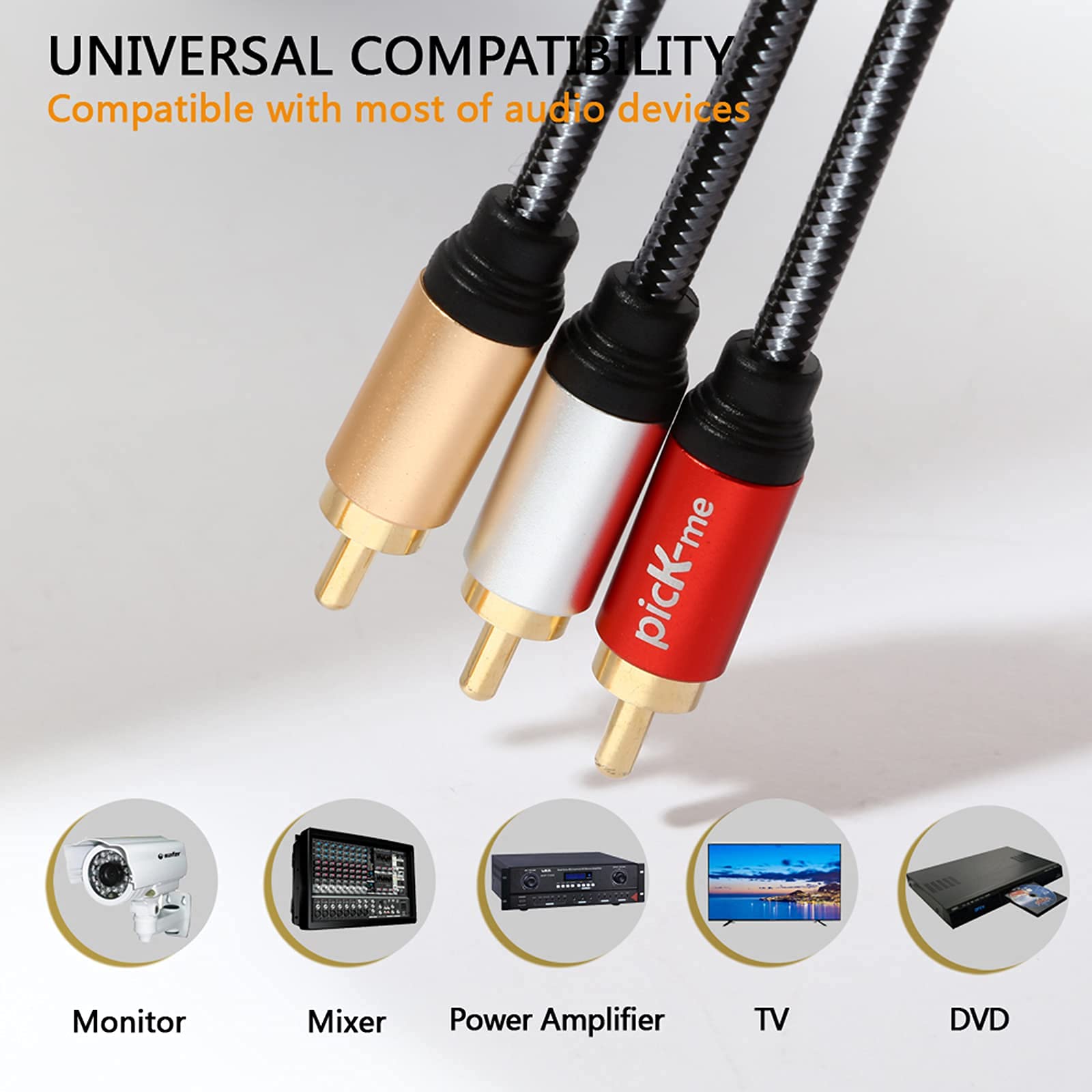 TRIPLE 3 x Fono RCA Accoppiatore AUDIO DA DONNA DONNA Connettore Video