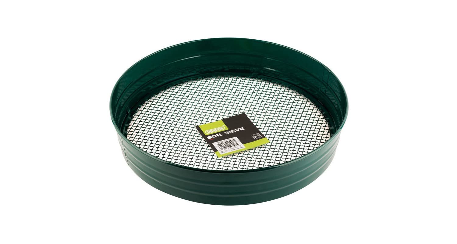 Draper Blue Garden Sieve For Soil And Stones | Metal Heavy Duty Soil Compost Sieve | Earth And Rocks Sifter Riddler | 17998