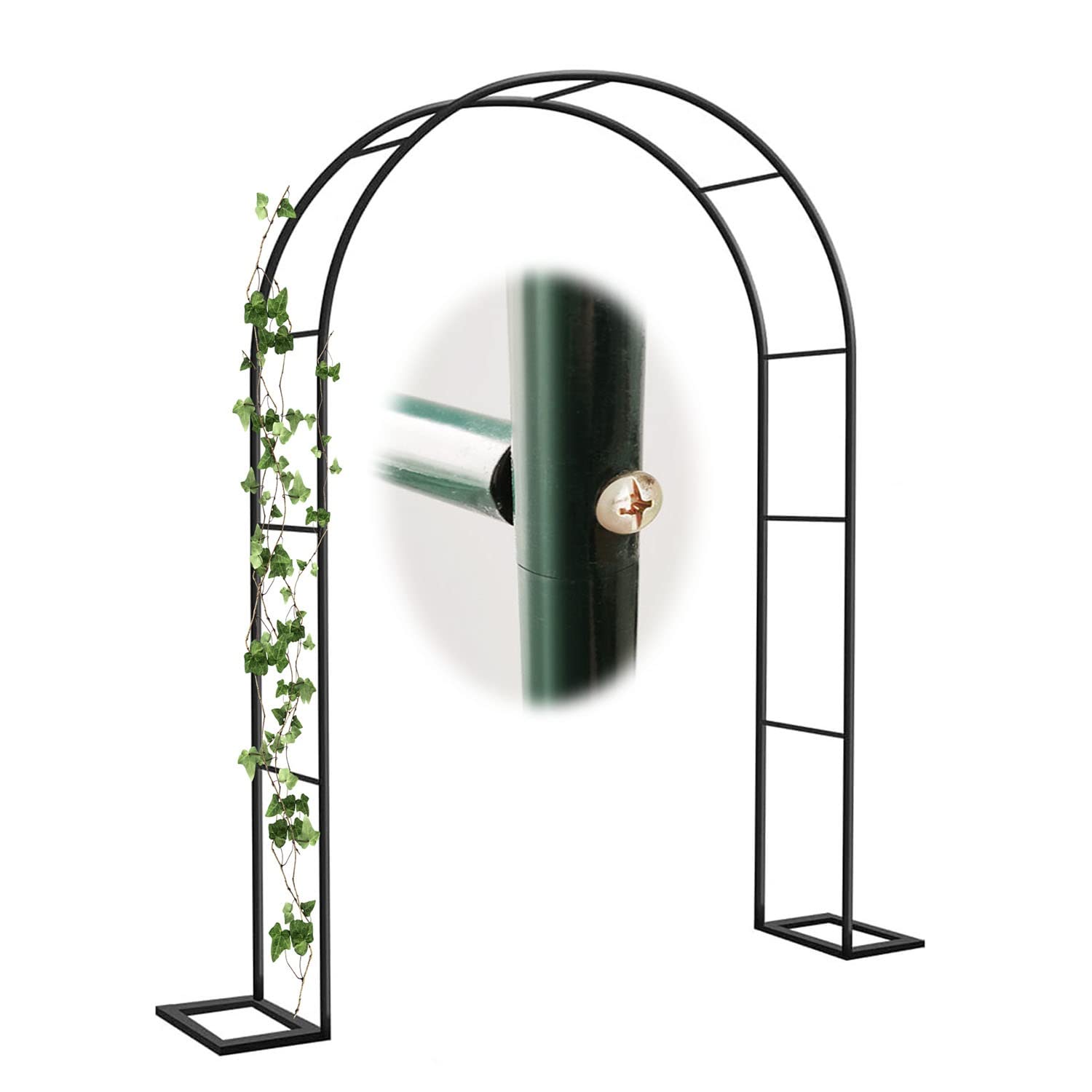 Arche de jardin en acier noir 1,8m x 2,1m pour petits jardins