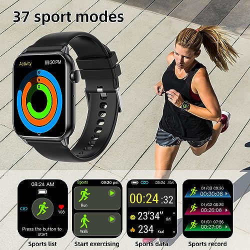 1.85\" Smart Watch with 341PPI Retina Screen for Men Women Bluetooth Call, IP68 Waterproof Fitness Tracker Watch with 37 Sports Mode, Smartwatch with Heart Rate/Sleep Monitor/Steps & Calories Counter