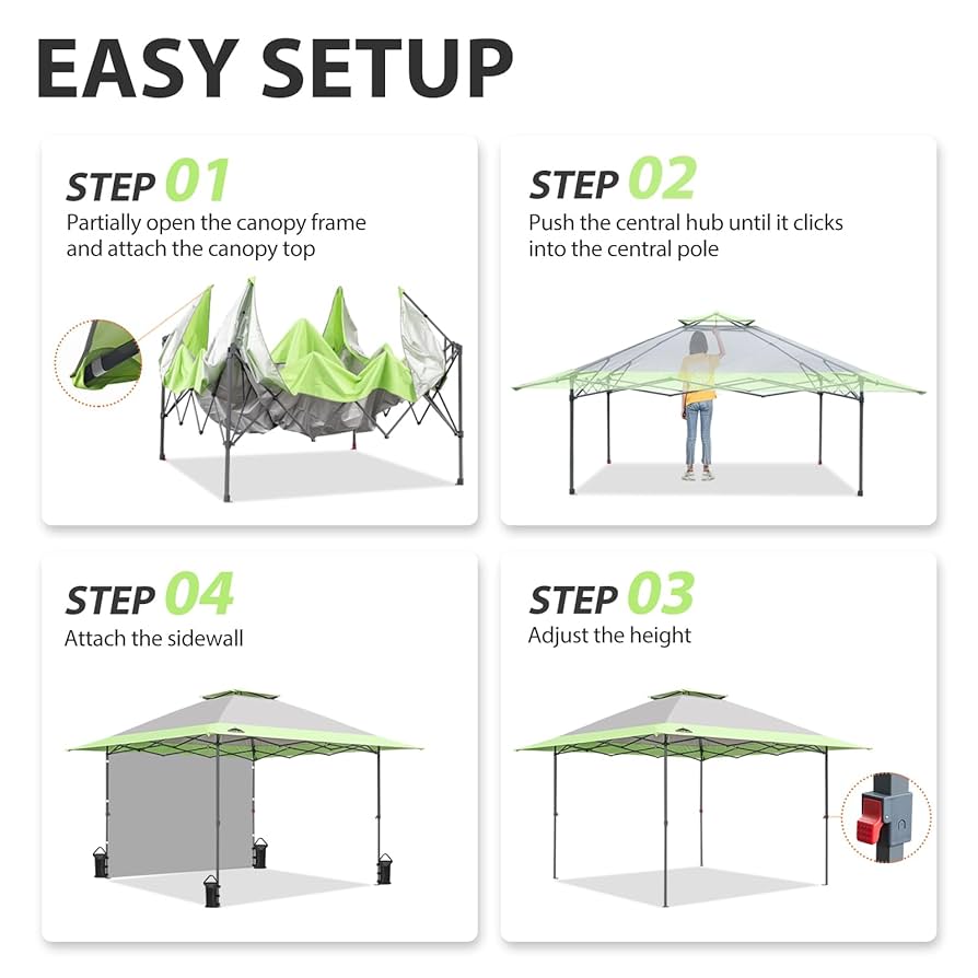 Amazon.com : EAGLE PEAK 13x13 Pop up Canopy Tent w/One Wall
